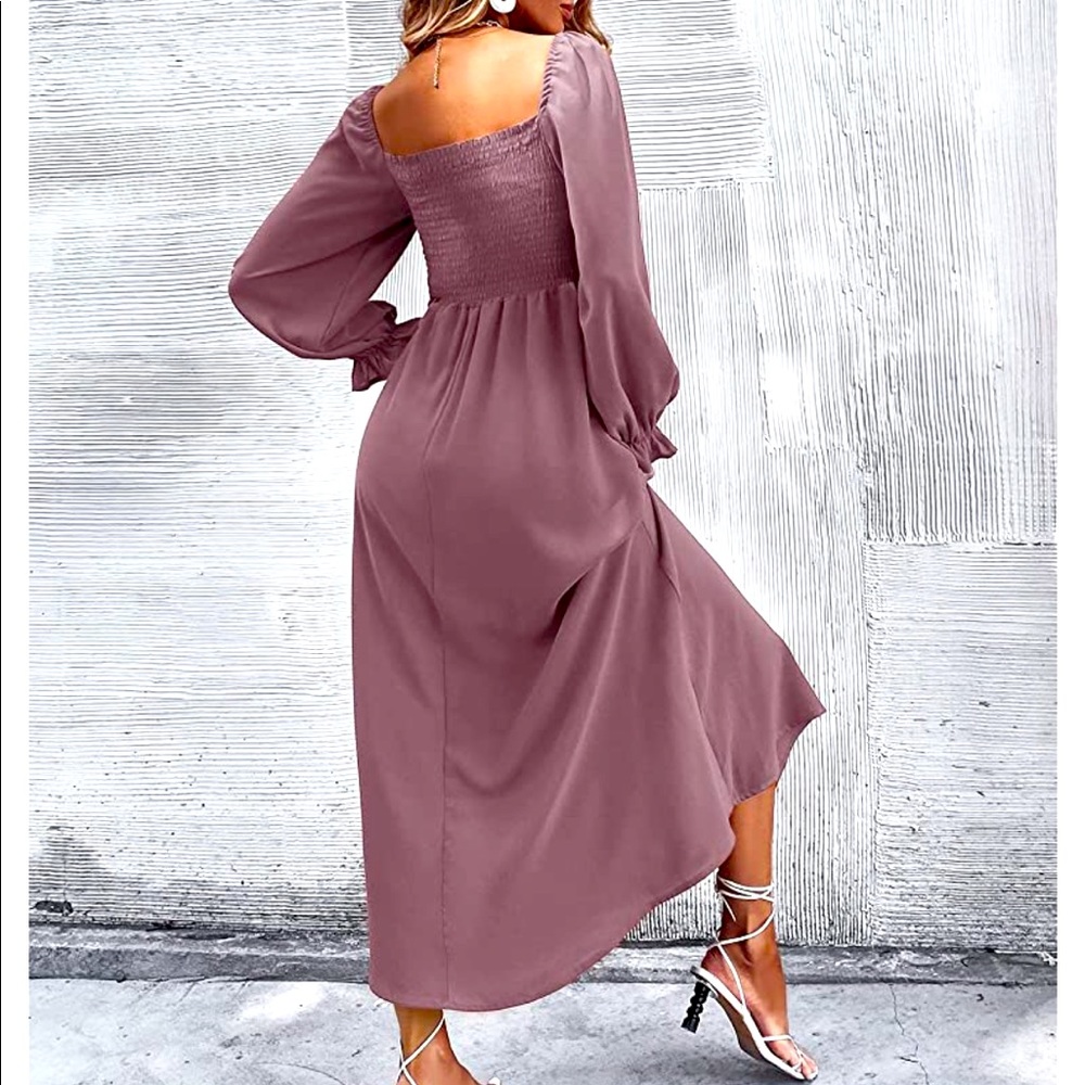 Boho smocked midi dress good for maternity